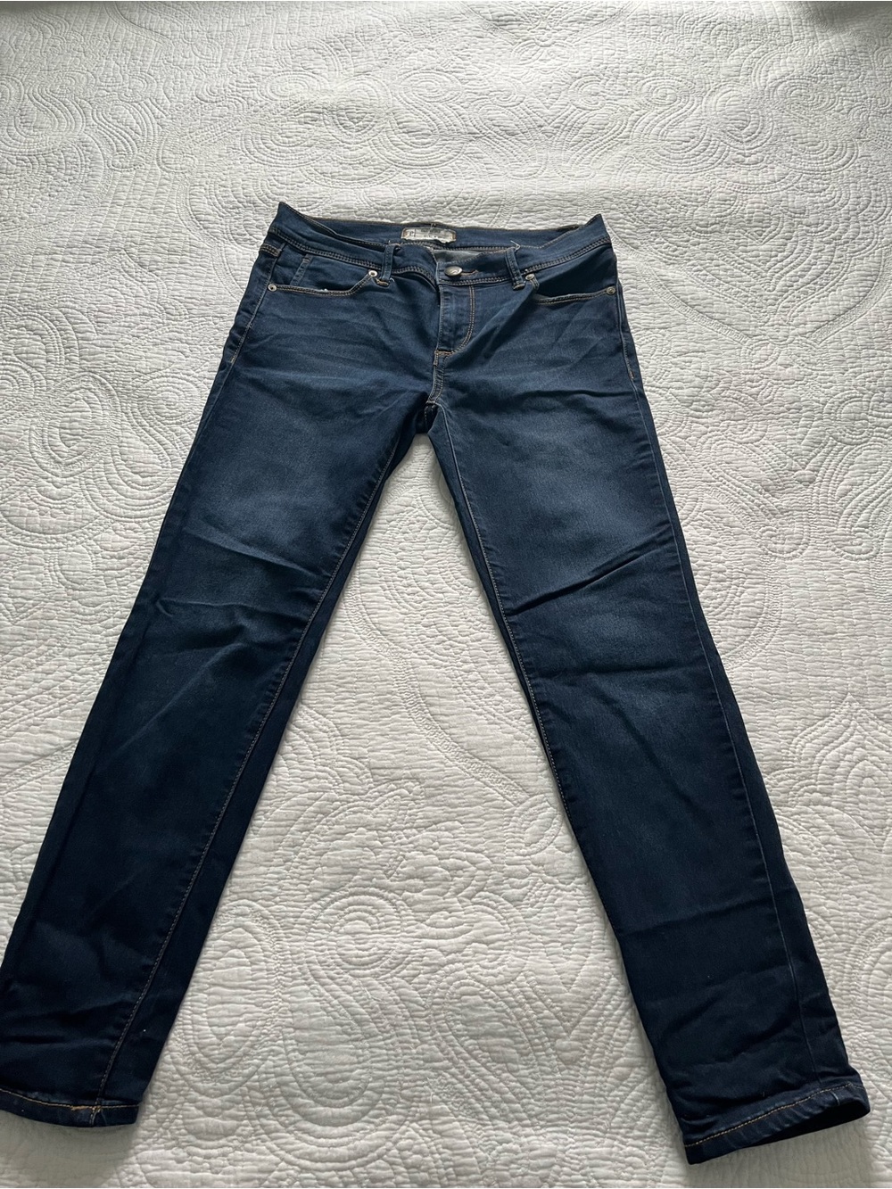 Dark Blue Women's Stretch Free People Jeans - Classic Slim Fit